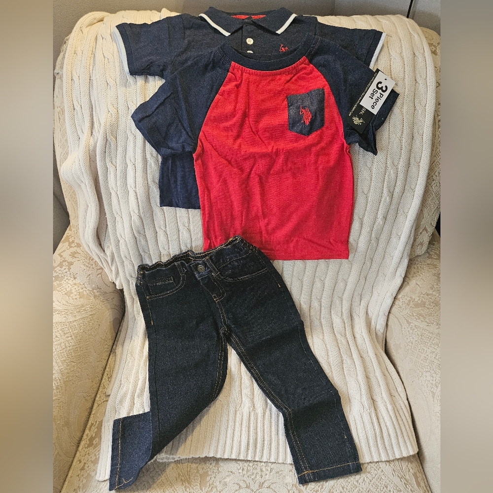 US polo assn boys 3 pc set